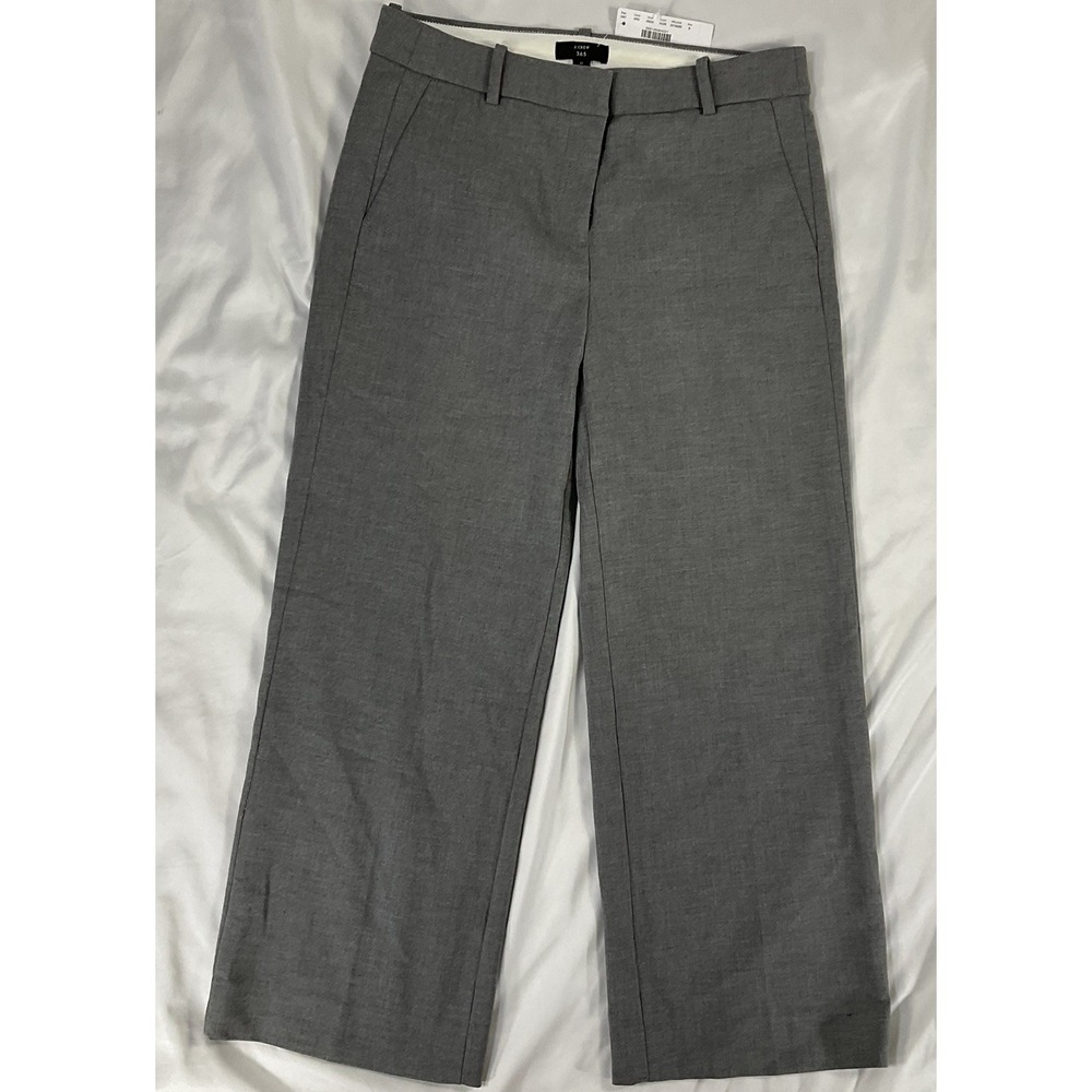 J Crew Peyton Pants Womens 8 Four Season Stretch Wide Leg Trouser Gray NWT 504